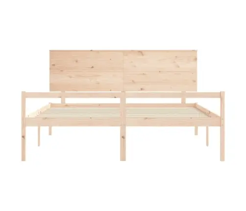 Gulta Ar Galvgali Senioriem, 200X200 Cm, Masīvkoks Vidaxl