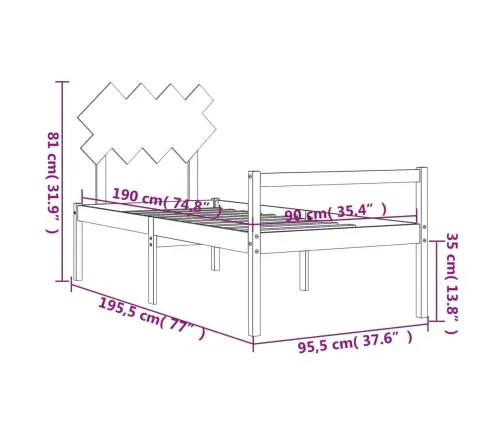 Lova Senjorams Su Galvūgaliu, Medienos Masyvas, Vienvietis