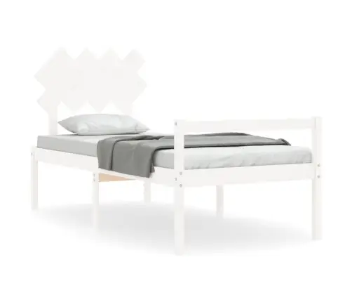 Vanemate Inimeste Voodiraam Peatsiga, Valge, Täispuit