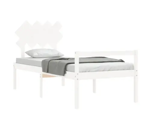 Vanemate Inimeste Voodiraam Peatsiga, Valge, Täispuit