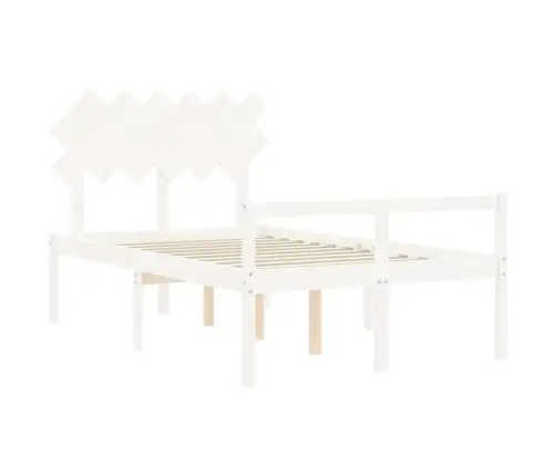 Vanemate Inimeste Voodiraam Peatsiga, Valge, Täispuit