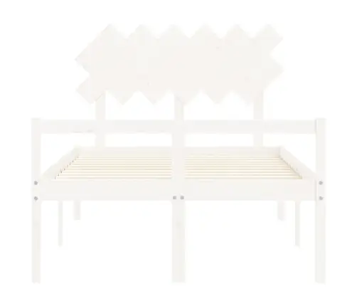 Vanemate Inimeste Voodiraam Peatsiga, Valge, Täispuit