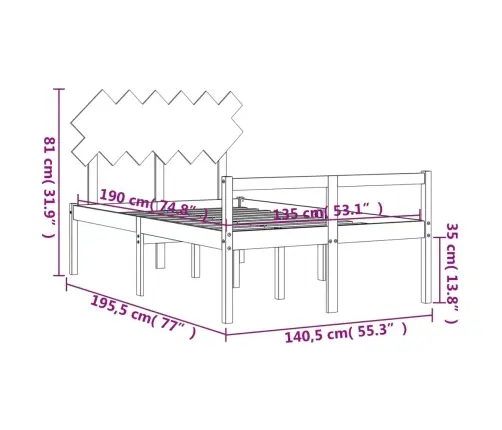 Vanemate Inimeste Voodiraam Peatsiga, Täispuit