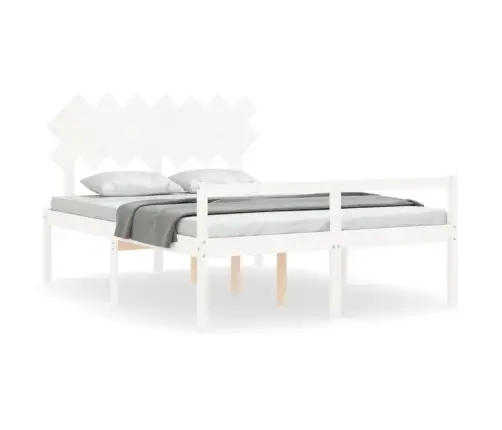 Lova Senjorams Su Galvūgaliu, Baltas, 140X190 cm Mediena