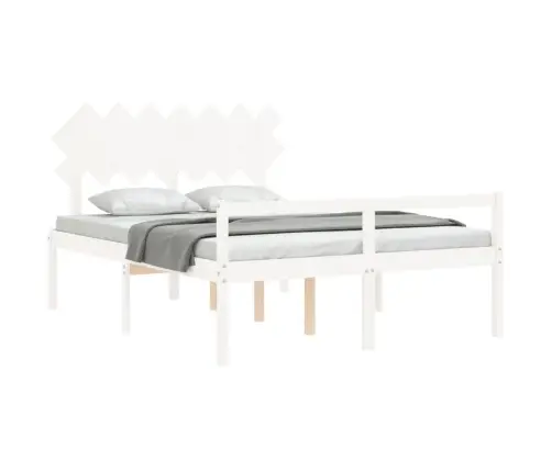 Lova Senjorams Su Galvūgaliu, Baltas, 140X190 cm Mediena