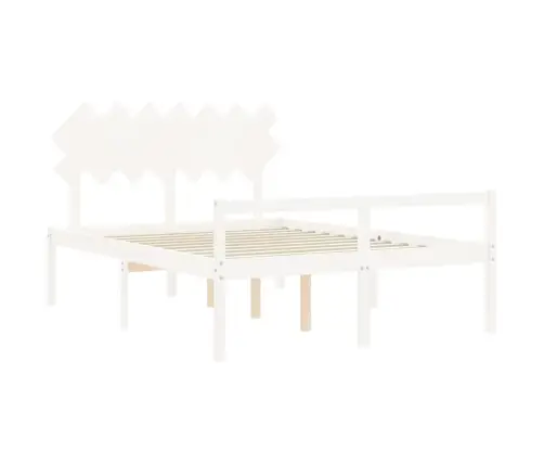 Lova Senjorams Su Galvūgaliu, Baltas, 140X190 cm Mediena