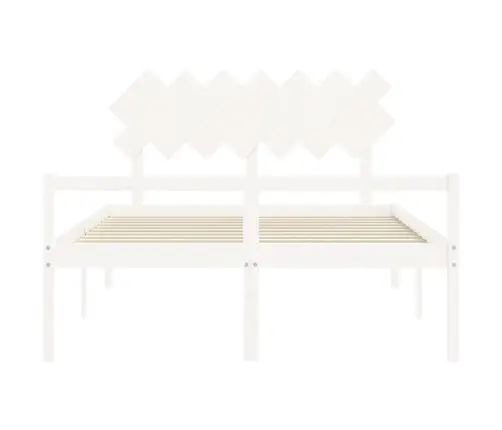 Lova Senjorams Su Galvūgaliu, Baltas, 140X190 cm Mediena