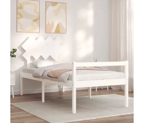 Lova Senjorams Su Galvūgaliu, Baltas, 90X200 cm Mediena