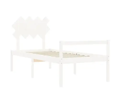 Lova Senjorams Su Galvūgaliu, Baltas, 90X200 cm Mediena