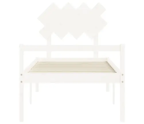 Lova Senjorams Su Galvūgaliu, Baltas, 90X200 cm Mediena