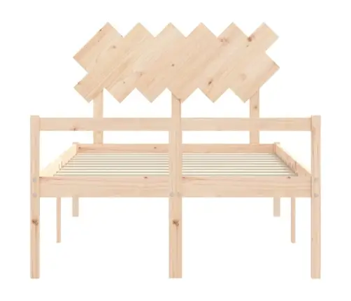 Gulta Ar Galvgali Senioriem, 120X200 Cm, Masīvkoks Vidaxl