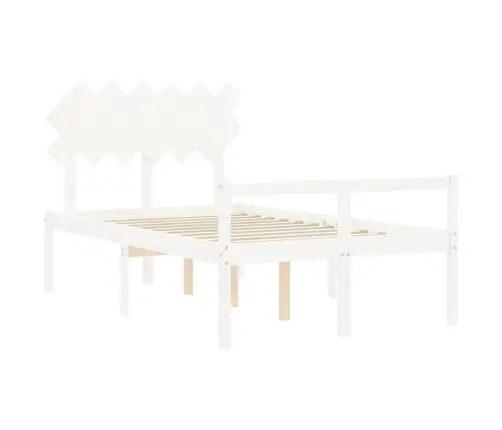 Lova Senjorams Su Galvūgaliu, Baltas, 120X200 cm Mediena