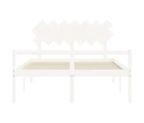 Gulta Ar Galvgali Senioriem, King Size Izmērs, Masīvkoks, Balts Vidaxl