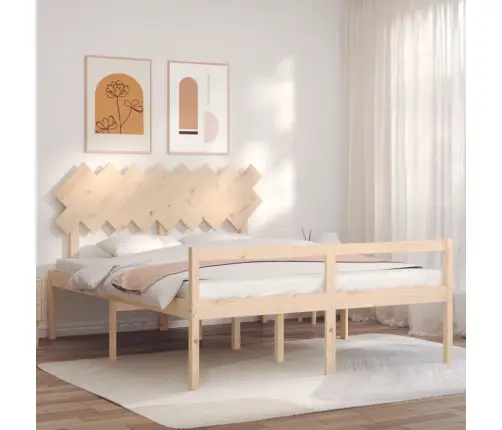 Lova Senjorams Su Galvūgaliu, 160X200 cm Medienos Masyvas