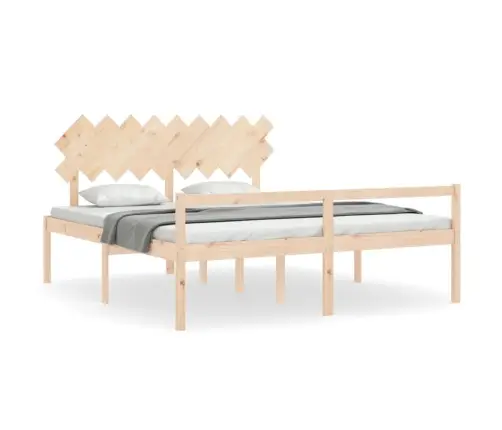 Gulta Ar Galvgali Senioriem, Super King Size, Masīvkoks Vidaxl