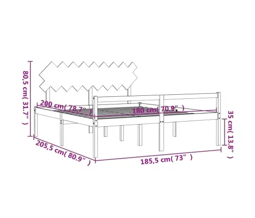 Lova Senjorams Su Galvūgaliu, Baltas, Mediena, Itin Didelis
