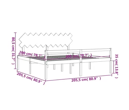 Vanemate Inimeste Voodiraam Peatsiga, 200X200 cm Täispuit