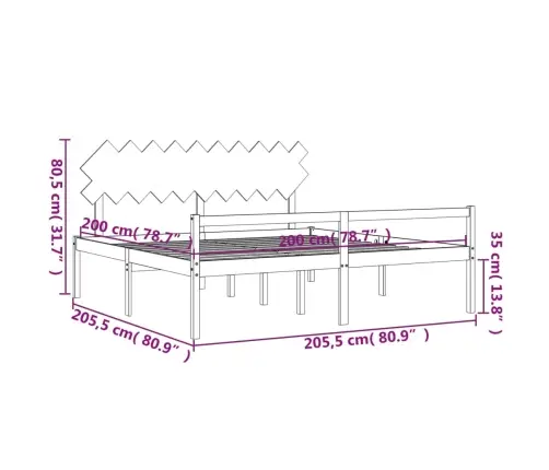 Vanemate Inimeste Voodiraam Peatsiga, Valge, 200X200Cm Täispuit