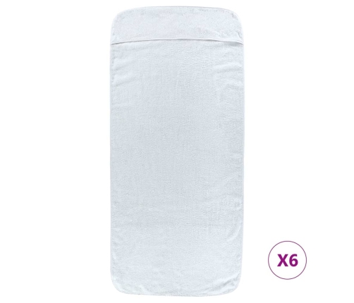 Rannarätikud 6 Tk, Valge, 60 X 135 cm Kangas, 400 Gsm