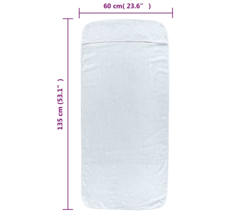Rannarätikud 6 Tk, Valge, 60 X 135 cm Kangas, 400 Gsm