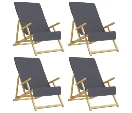 Rannarätikud 4 Tk, Antratsiithall, 60 X 135 cm Kangas, 400 Gsm