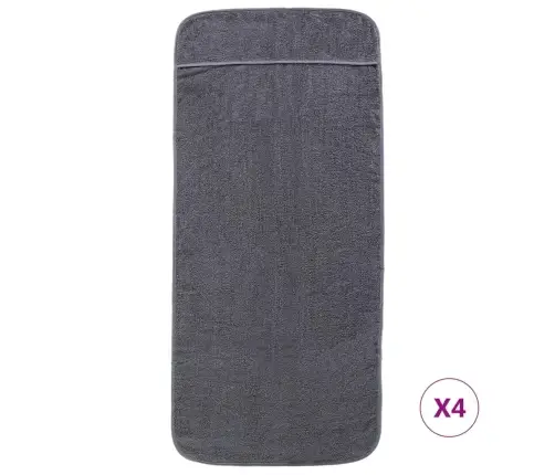 Rannarätikud 4 Tk, Antratsiithall, 60 X 135 cm Kangas, 400 Gsm