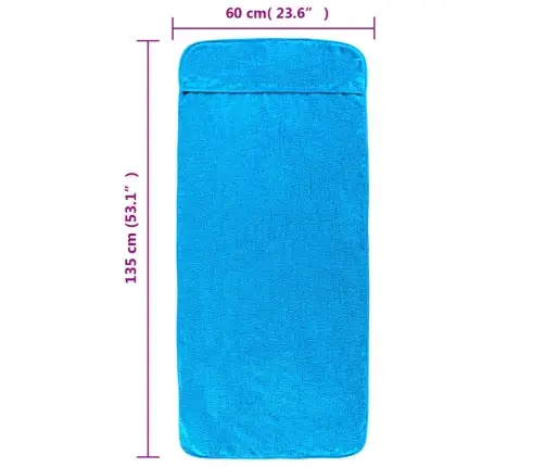 Pludmales Dvieļi, 6 Gab., 60X135Cm, Audums, 400G/M2, Tirkīzzili Vidaxl