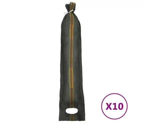 Smilšu Maisi, 10 Gab., Tumši Zaļi, 103X25 Cm, Hdpe Vidaxl