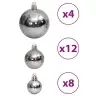 Ziemassvētku Eglītes Bumbiņas, 100 Gab., Pelēkas, 3 / 4 / 6 Cm Vidaxl Ziemassvētku Eglītes Bumbiņas, 100 Gab., Pelēkas, 3 / 4 / 6 Cm Vidaxl