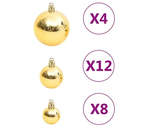 Ziemassvētku Eglītes Rotājumi, 111 Daļas, Zeltains Polistirols Vidaxl