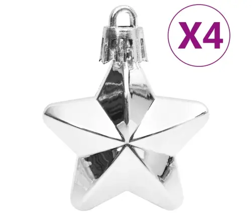 Ziemassvētku Eglītes Rotājumi, 111 Gab., Balti Un Pelēki Vidaxl