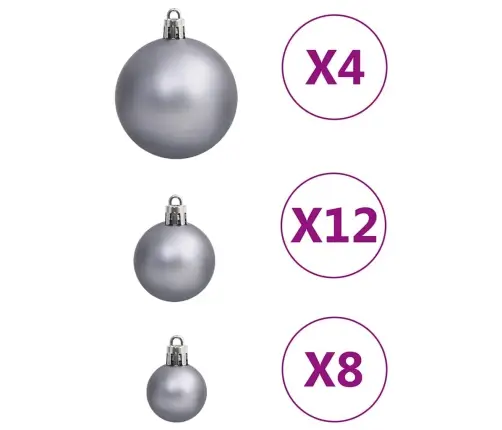 Ziemassvētku Eglītes Rotājumi, 111 Gab., Balti Un Pelēki Vidaxl