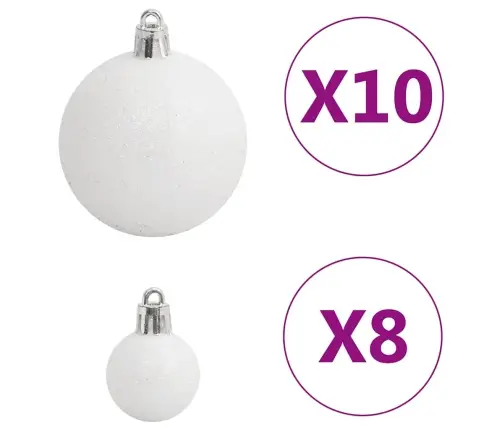 Ziemassvētku Eglītes Rotājumi, 111 Gab., Balti Un Pelēki Vidaxl