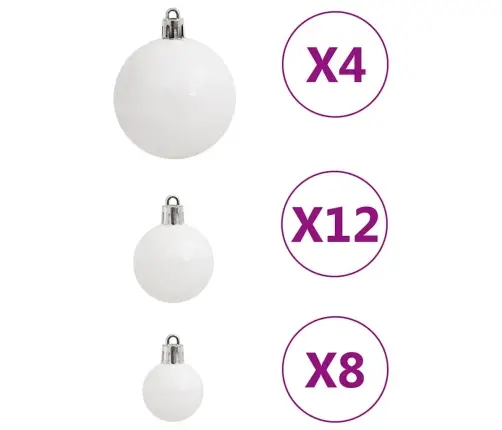 Ziemassvētku Eglītes Rotājumi, 111 Daļas, Balts Polistirols Vidaxl