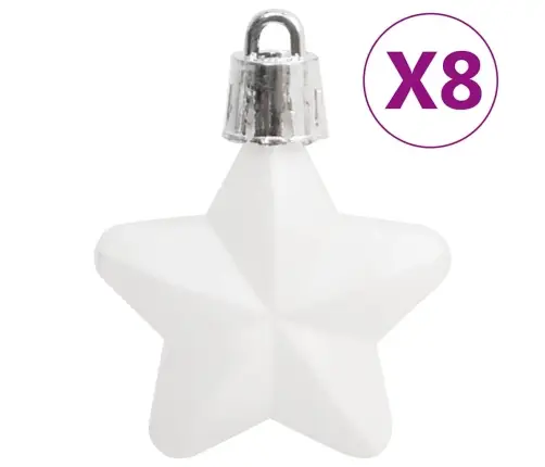 Ziemassvētku Eglītes Rotājumi, 111 Daļas, Balts Polistirols Vidaxl