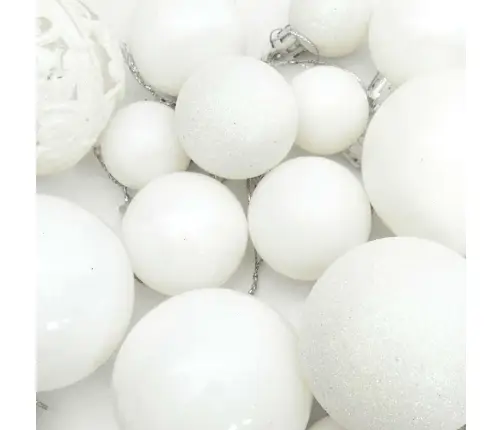 Ziemassvētku Eglītes Rotājumi, 111 Daļas, Balts Polistirols Vidaxl