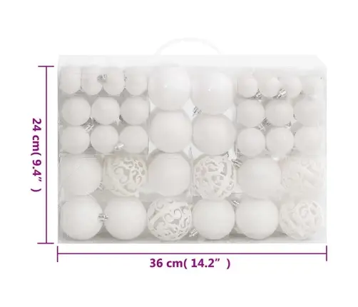 Ziemassvētku Eglītes Rotājumi, 111 Daļas, Balts Polistirols Vidaxl