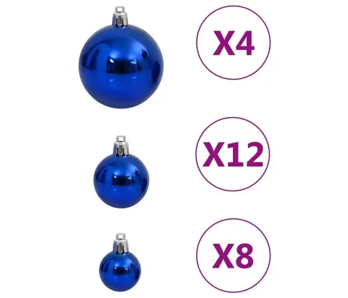 111-Osaline Jõulukuulide Komplekt, Sinine, Polüstüreen