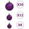 Ziemassvētku Eglītes Rotājumi, 111 Daļas, Violets Polistirols Vidaxl