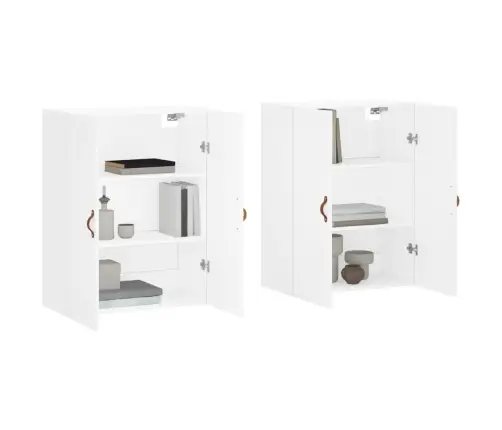 Sienas Skapīši, 2 Gab., Balti, 69,5X34X90 Cm Vidaxl