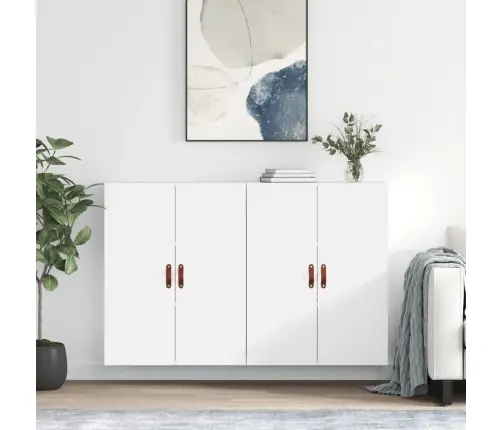 Sienas Skapīši, 2 Gab., Balti, 69,5X34X90 Cm Vidaxl