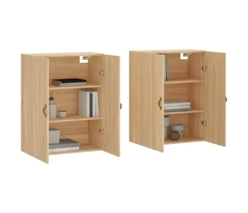 Sienas Skapīši, 2 Gab., Ozolkoka Krāsa, 69,5X34X90 Cm Vidaxl