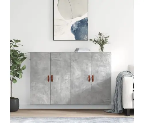 Sienas Skapīši, 2 Gab., Betona Pelēks, 69,5X34X90 Cm Vidaxl