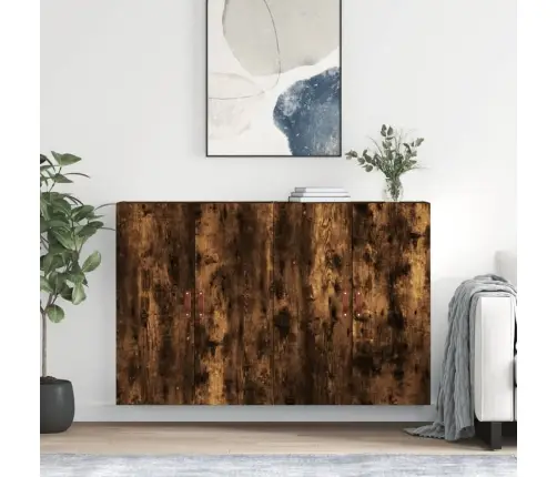 Prie Sienos Montuojamos Spintelės, 2Vnt., Dūminės, 69,5X34X90Cm Prie Sienos Montuojamos Spintelės, 2Vnt., Dūminės, 69,5X34X90Cm