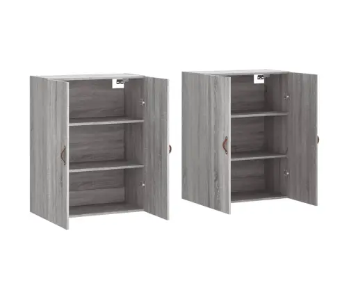 Seinakapid 2 Tk, Hall Sonoma Tamm, 69,5 X 34 X 90 Cm