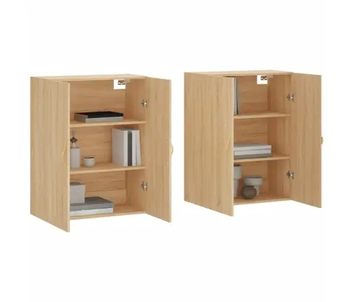 Sienas Skapīši, 2 Gab., Ozolkoka Krāsa, 69,5X34X90 Cm Vidaxl