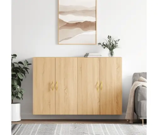 Sienas Skapīši, 2 Gab., Ozolkoka Krāsa, 69,5X34X90 Cm Vidaxl