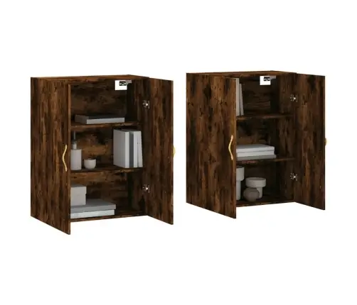 Sienas Skapīši, 2 Gab., 69,5X34X90 Cm, Ozolkoka Krāsa Vidaxl