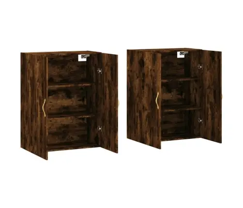 Sienas Skapīši, 2 Gab., 69,5X34X90 Cm, Ozolkoka Krāsa Vidaxl