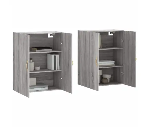 Seinakapid 2 Tk, Hall Sonoma Tamm, 69,5 X 34 X 90 Cm